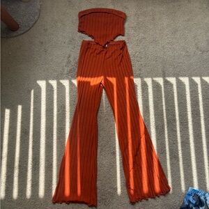 SHEIN crop top and flare pant combo - size small